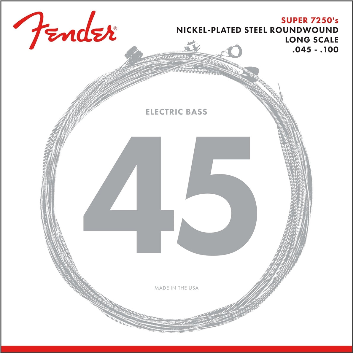 Juego De Cuerdas Fender Bajo Eléctrico 4cdas .045-100, 7250ml