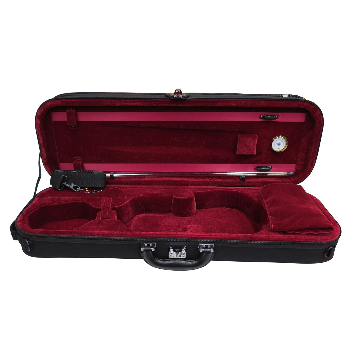 Estuche K. Hoffman KHES003 Conservatorio Para Violin 4/4  Negro Interior Vino
