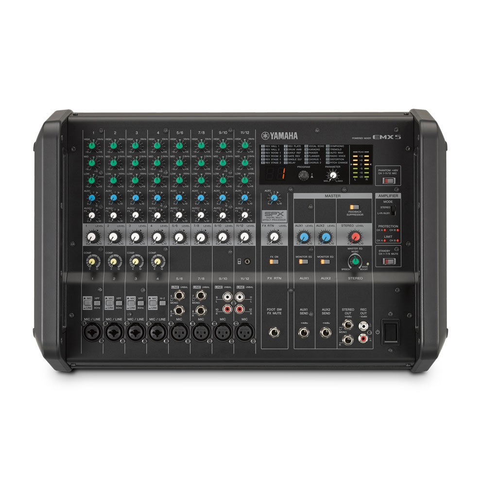 Consola Mezcladora Yamaha 12 Canales 500w X 2, Emx5