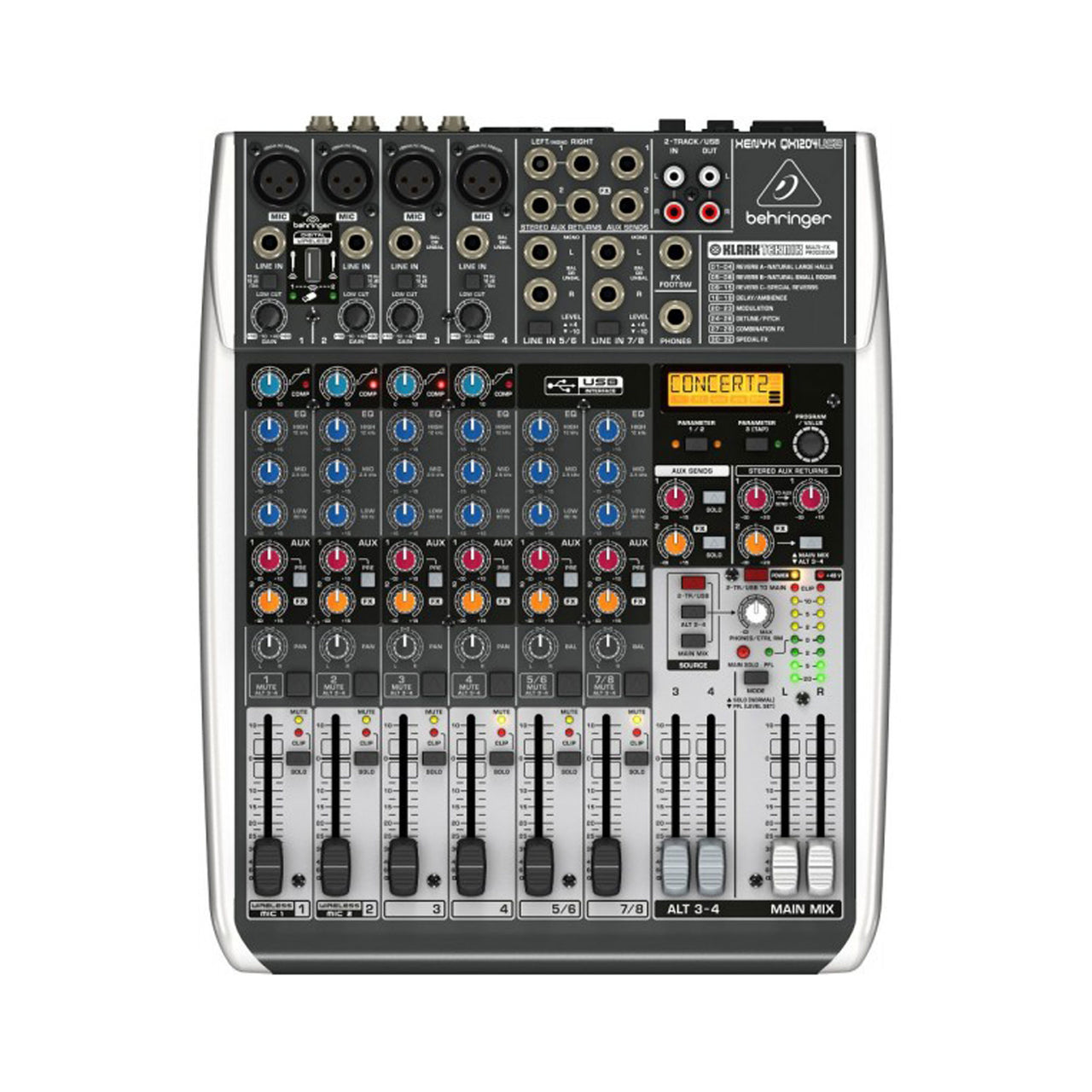 Mezcladora Behringer Qx1204usb 12 Canales 4 Xlr