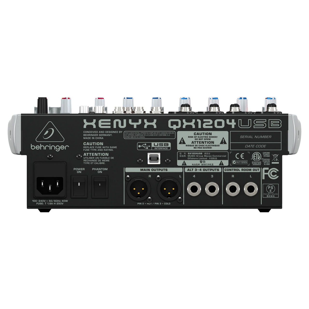 Mezcladora Behringer Qx1204usb 12 Canales 4 Xlr