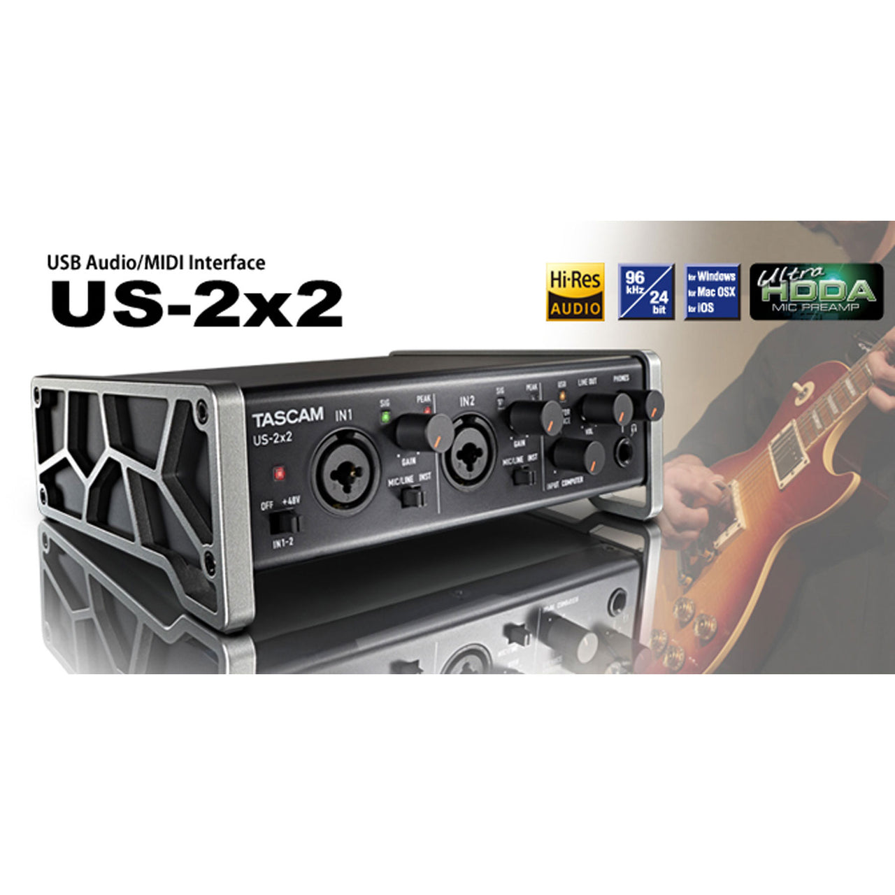 Interface De Audio Tascam Usb Con Phantom Us-2x2