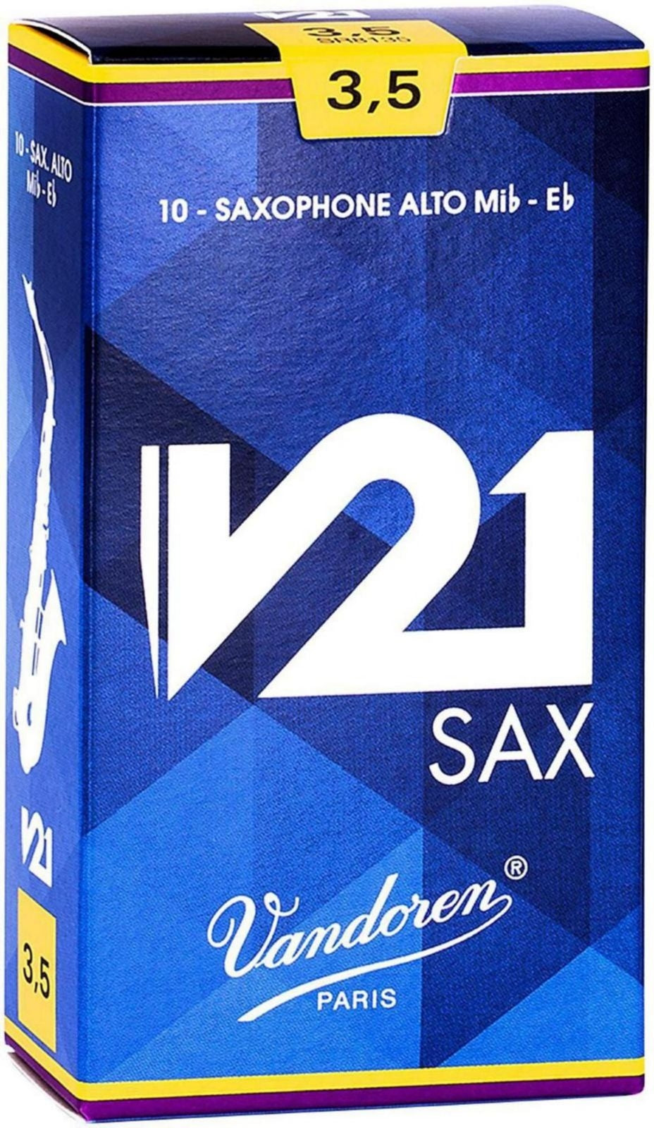 Paquete De 10 Cañas P/Sax Alto Vandoren V21 No. 3 1/2, 3.5