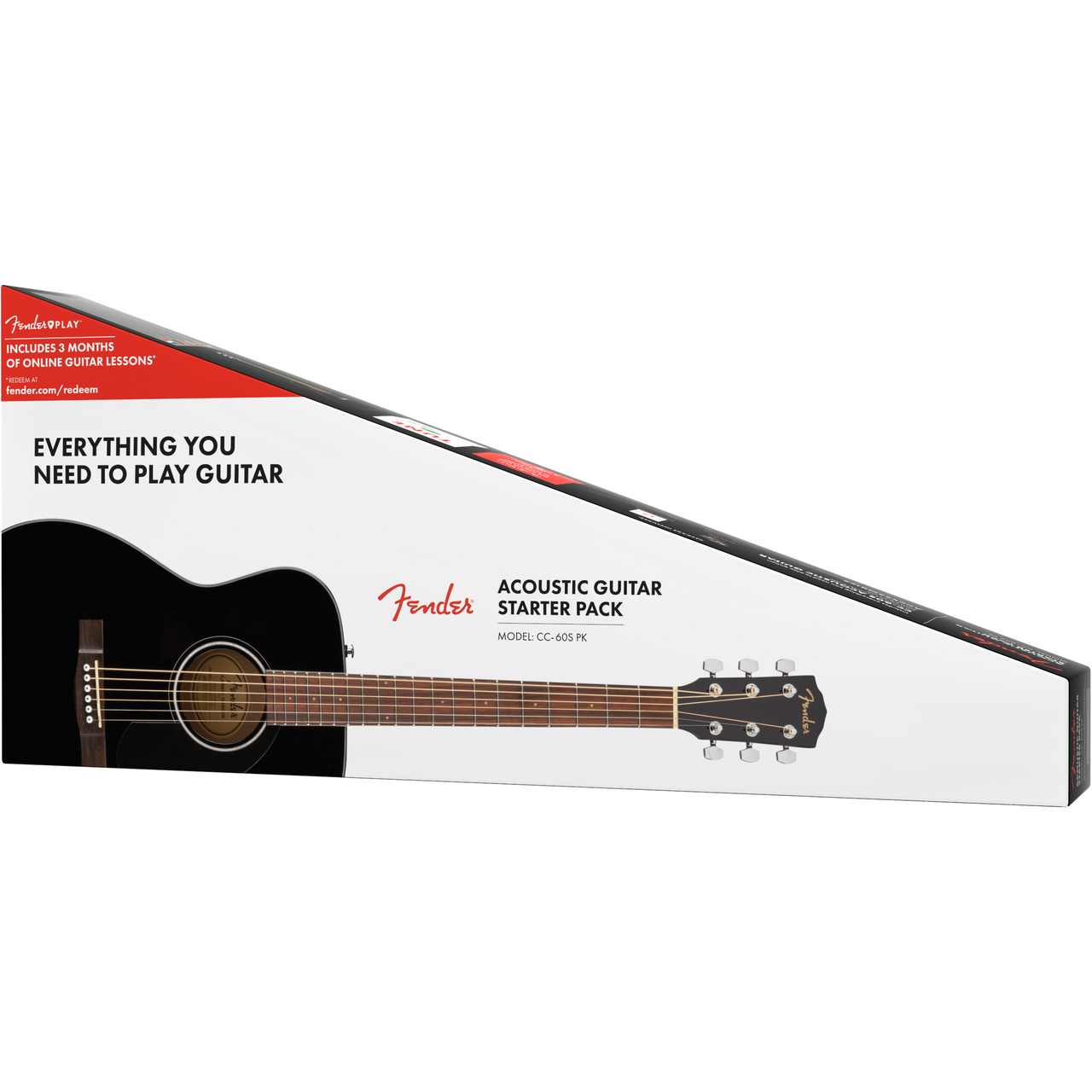 Paquete Guitarra Acustica Fender Cc-60s Concert Pack V2blk, 0970150406