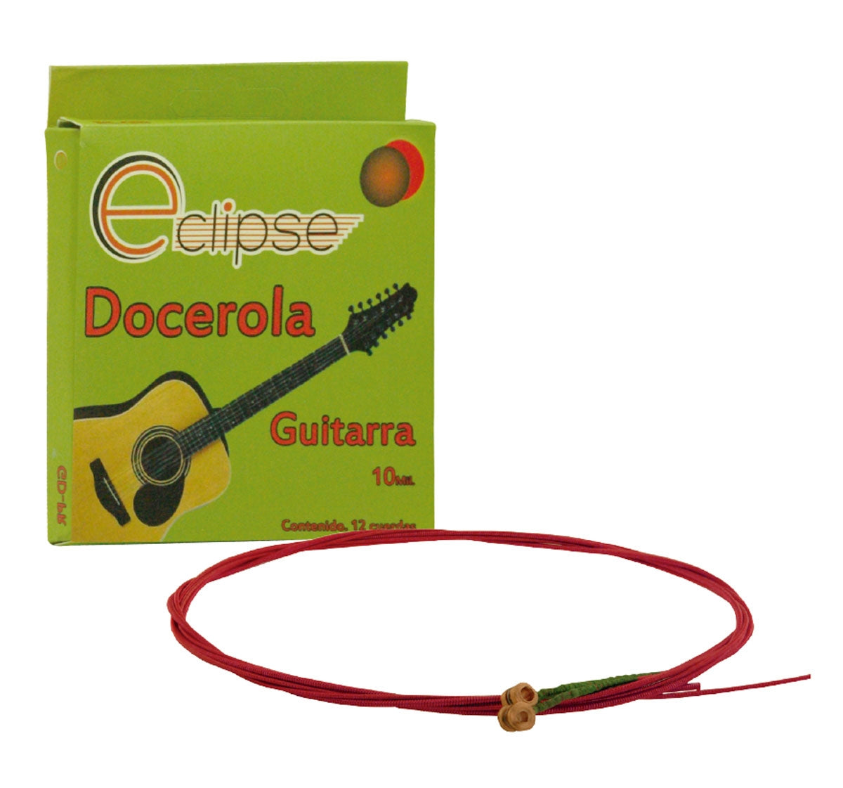 Encordadura Eclipse P/Guitarra 12 Cdas. Rojas, Gd-Pr