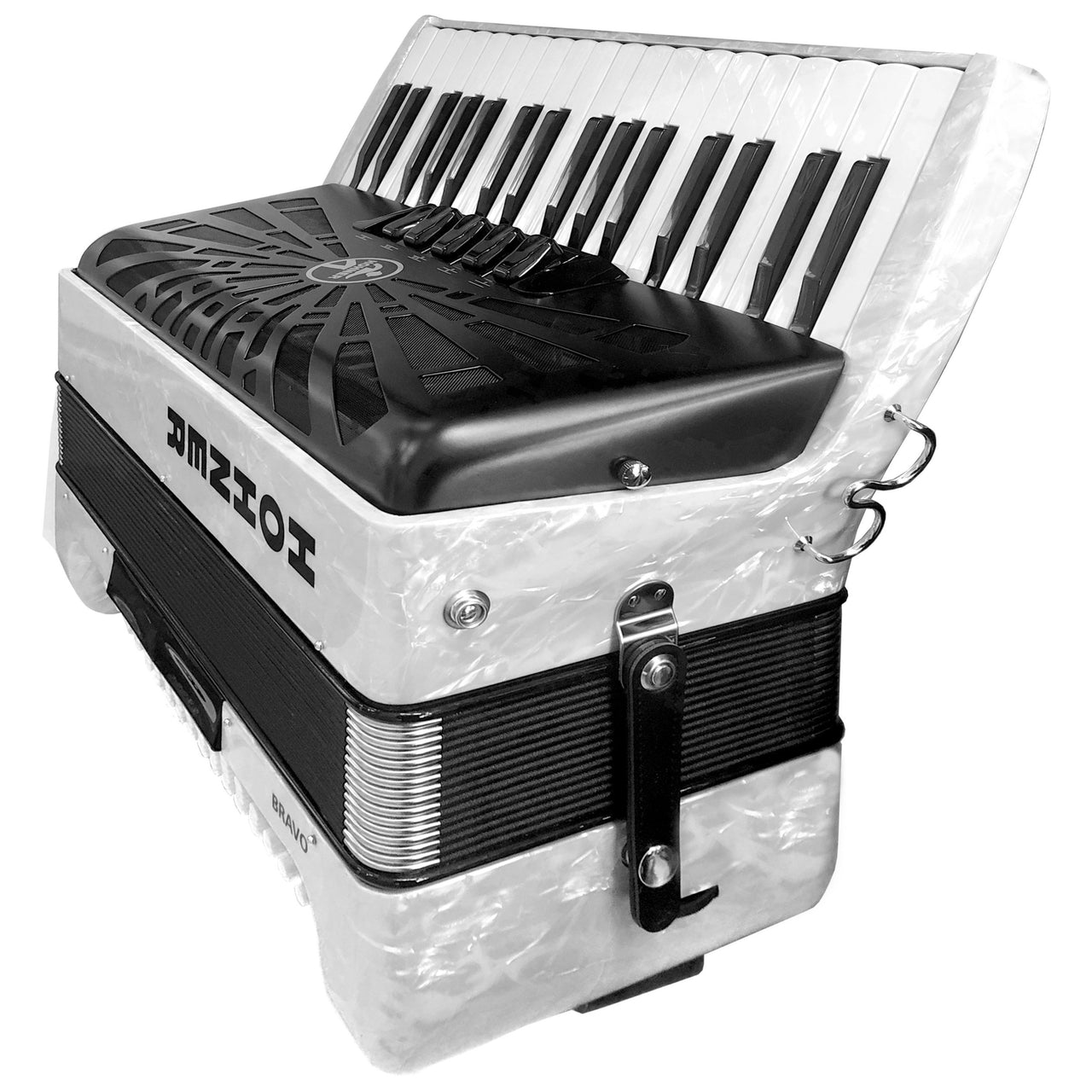 Acordeon Hohner Bravo Iii De Teclas 72 Bajos Blanco C/Funda, A16612s