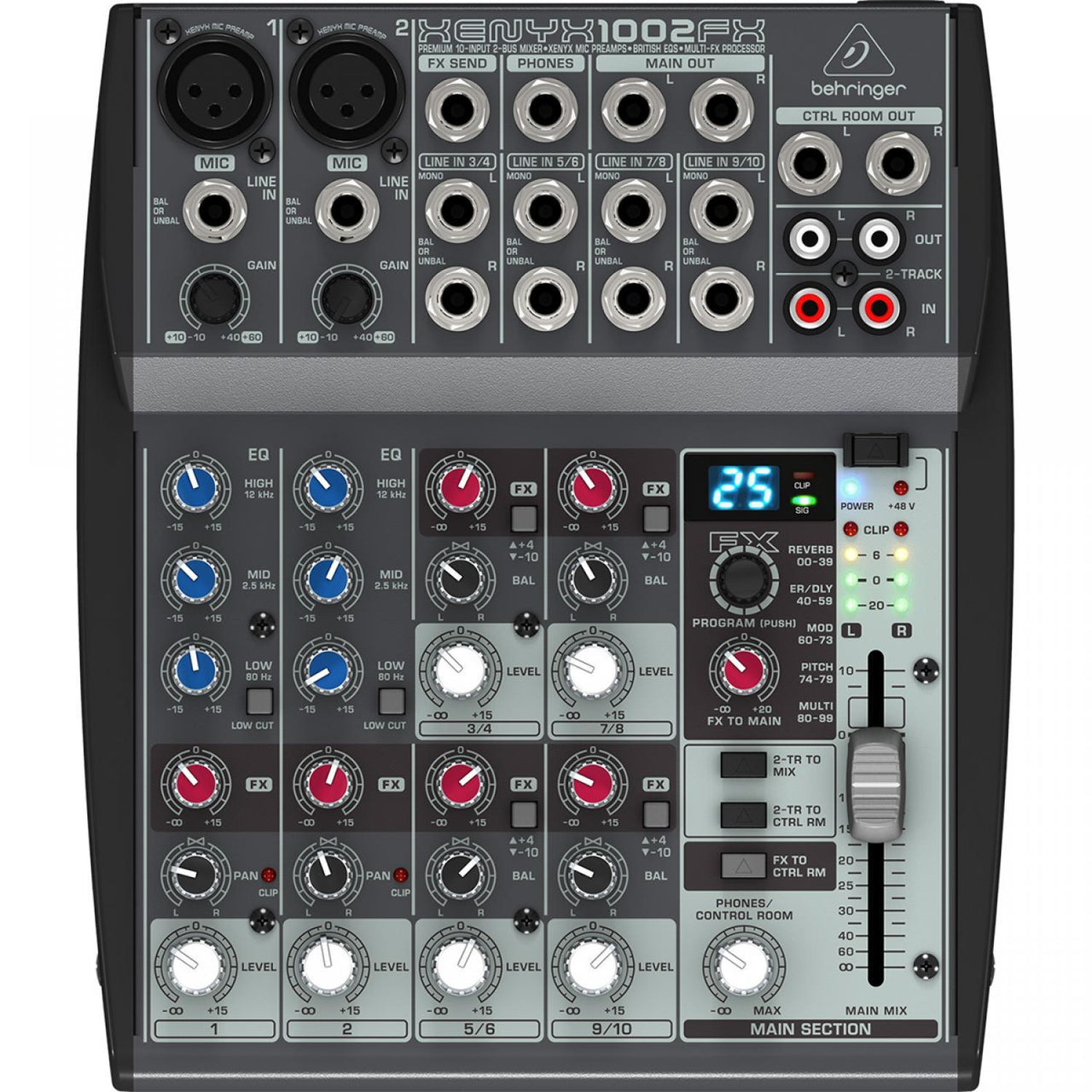 Mezcladora Behringer Premium 10 Ent. 2-bus Mic/line, Xenyx 1002fx