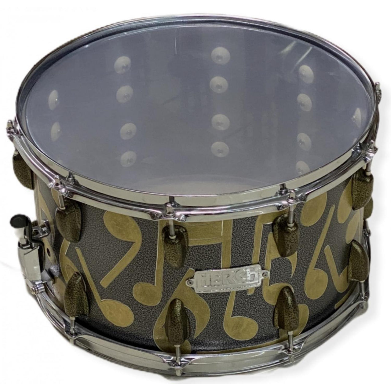 Tarola Herch 14x6 1/2 pulgadas Gris Grabado Notas