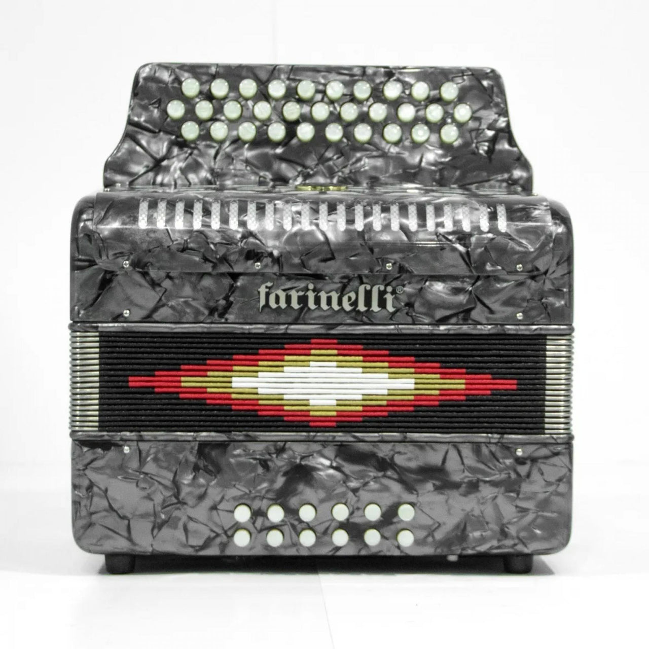 Acordeon Farinelli 3012g Botones Diatonico Sol Gris