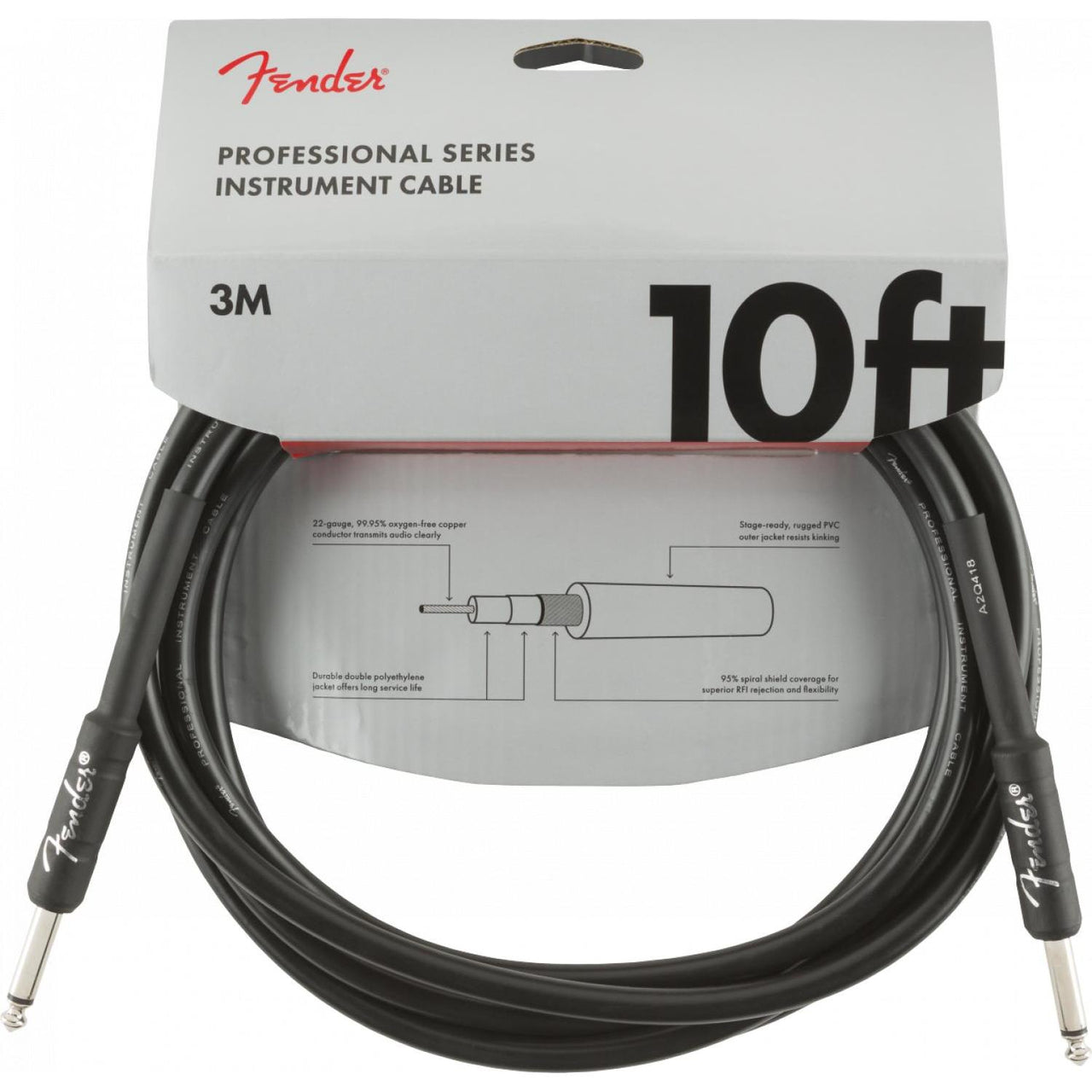 Cable Fender P/Instrumento Blk 3 Mts, 0990820024