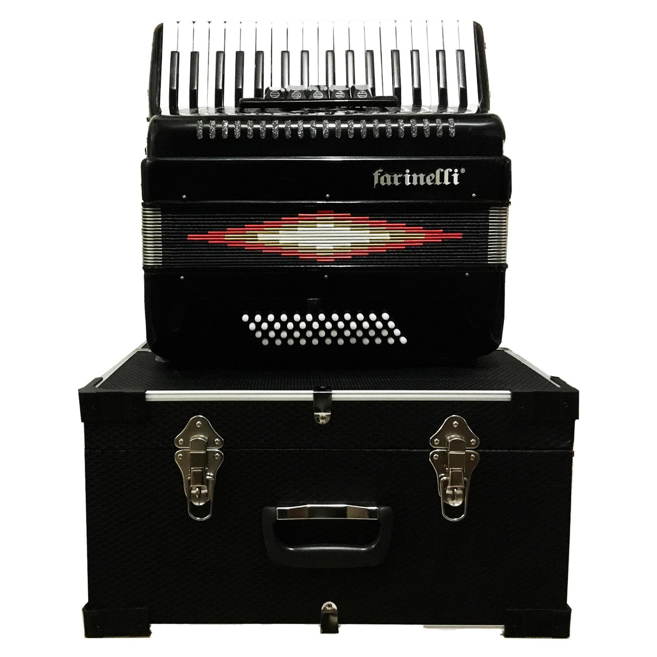 Acordeon Farinelli 1307n 34 Teclas 48 Bajos 5 Registros Negro