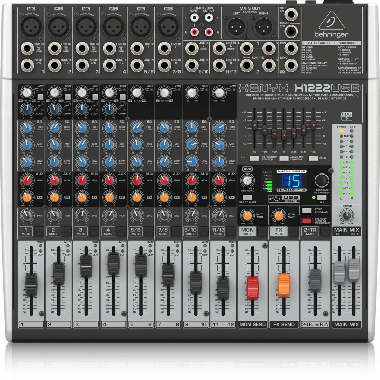 Mezcladora Behringer Xenyx X1222usb Premium 16 Entradas 2-2 Buses