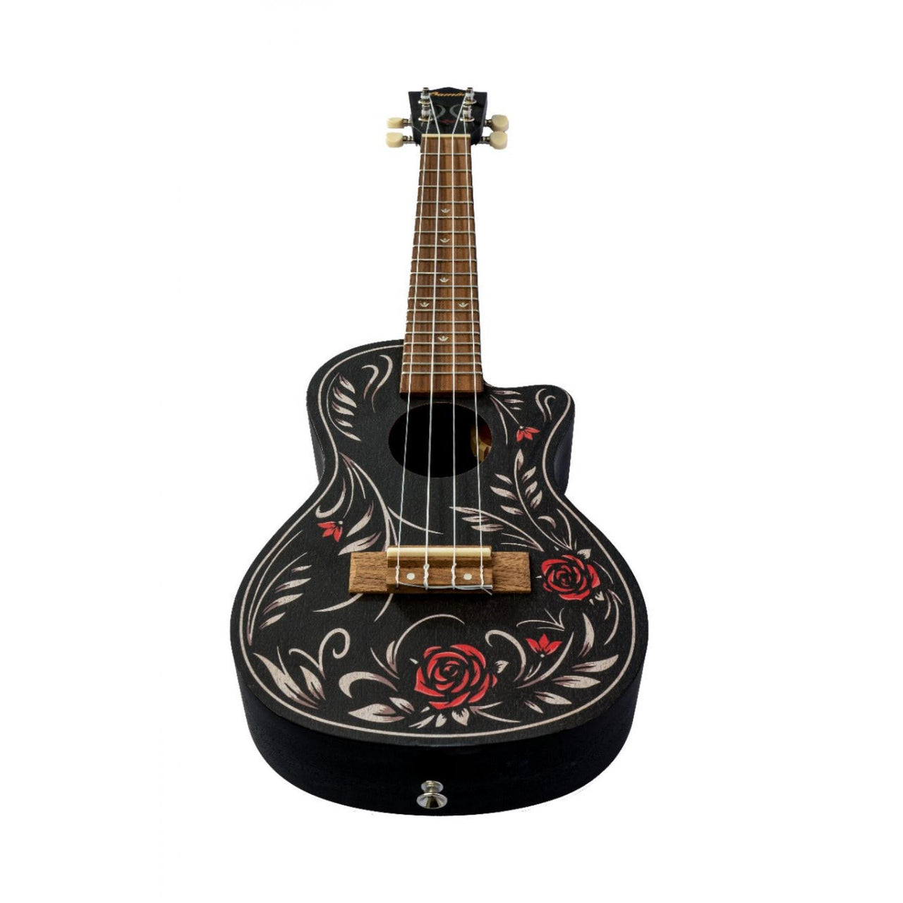 Ukulele Bamboo U-23 Flowers&roll-s Concierto Sapele Con Funda