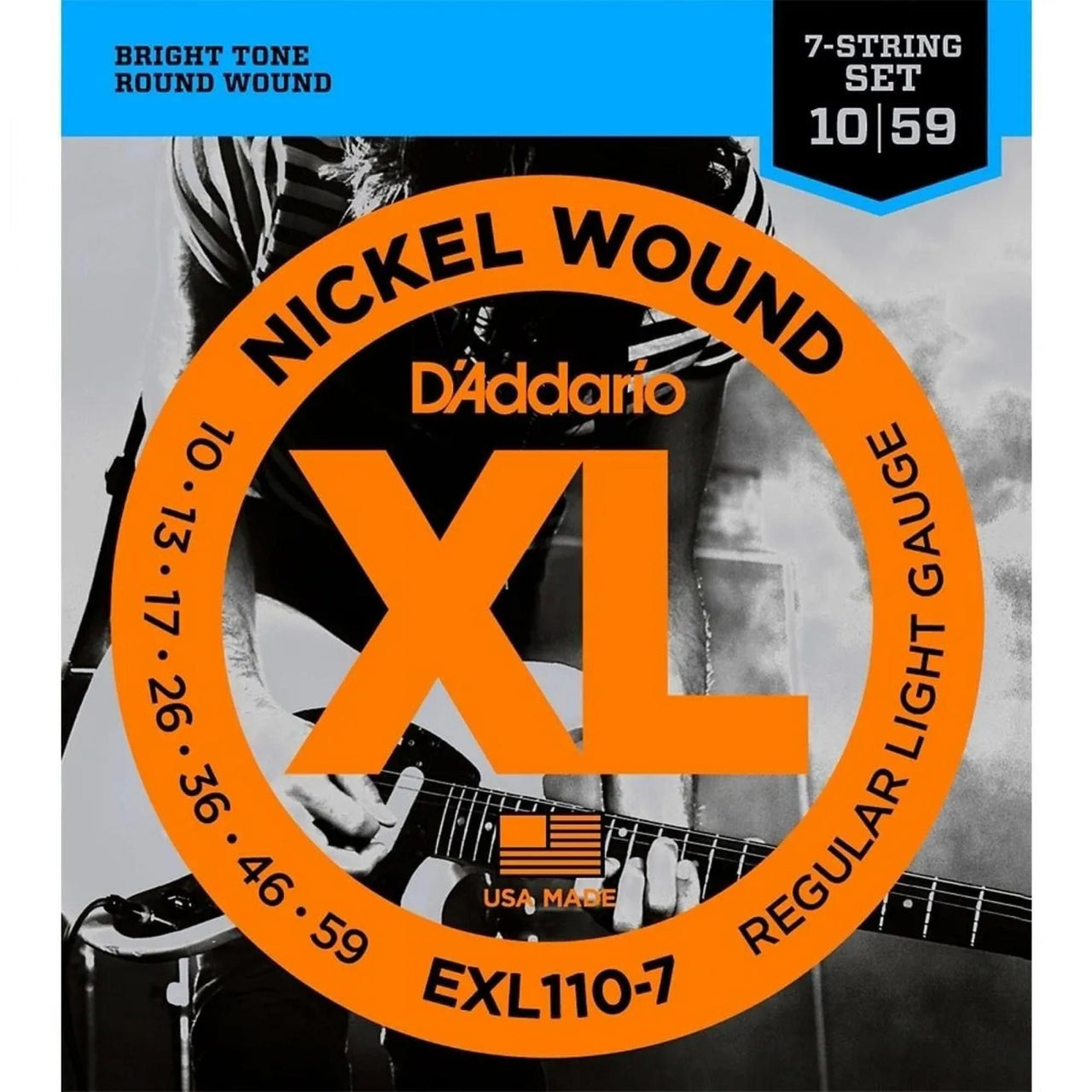 Encordadura D Addario P/guitarra Electrica 7 Cdas. Exl-110-7