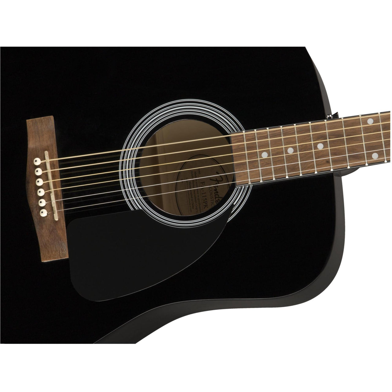 Paquete Fender Fa-115 Black Guitarra Acustica Dreadnought 0971210506