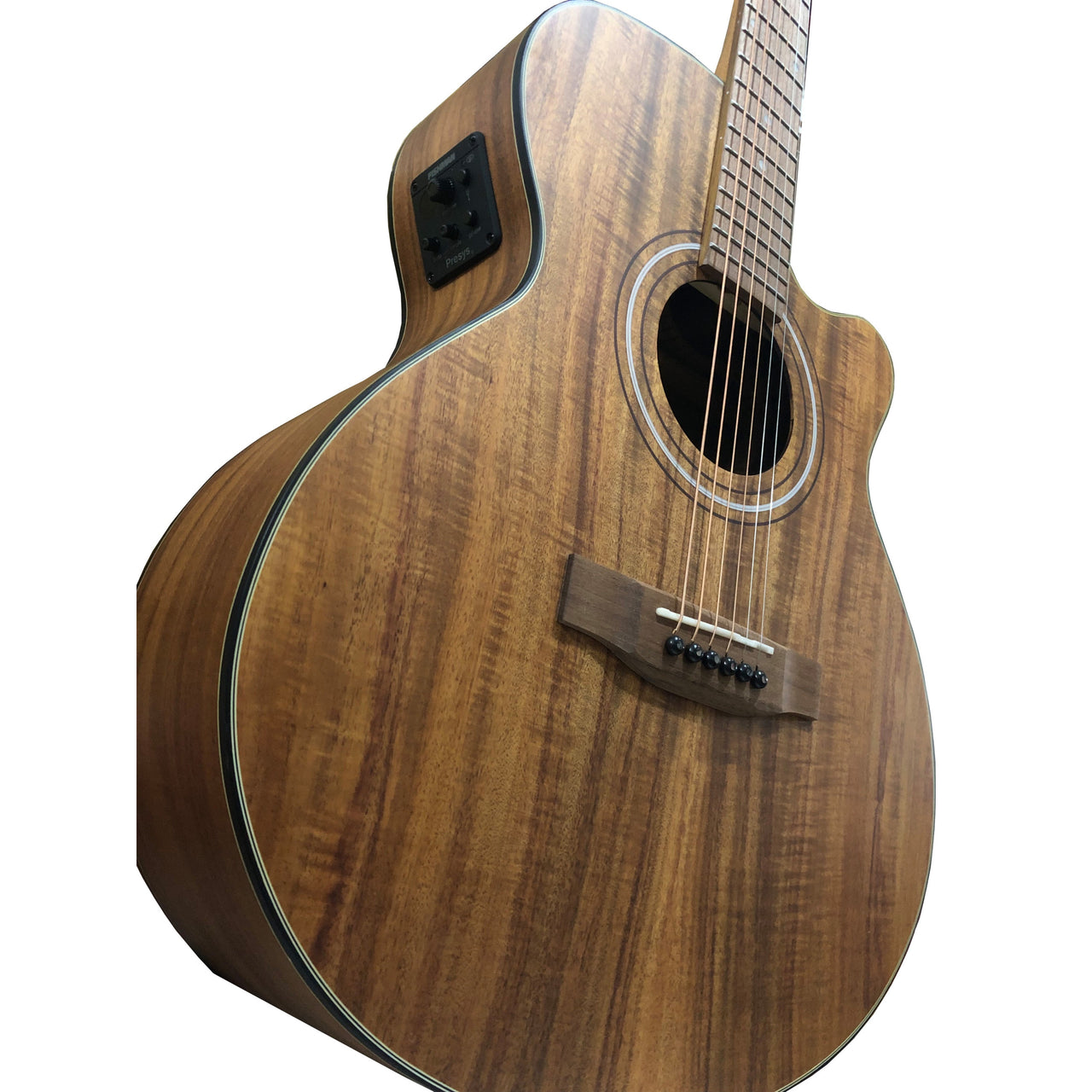 Guitarra Electroacustica Bamboo Ga-40-koa-st-q Con Funda 40 Pulgadas