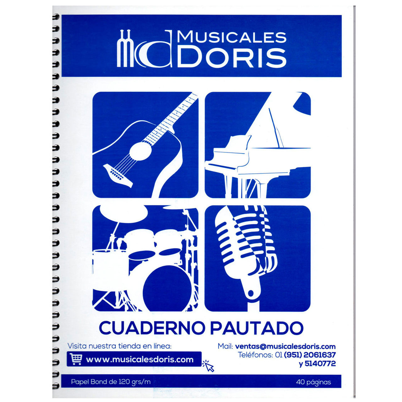 Cuaderno Pautado Musicales Doris Profesional