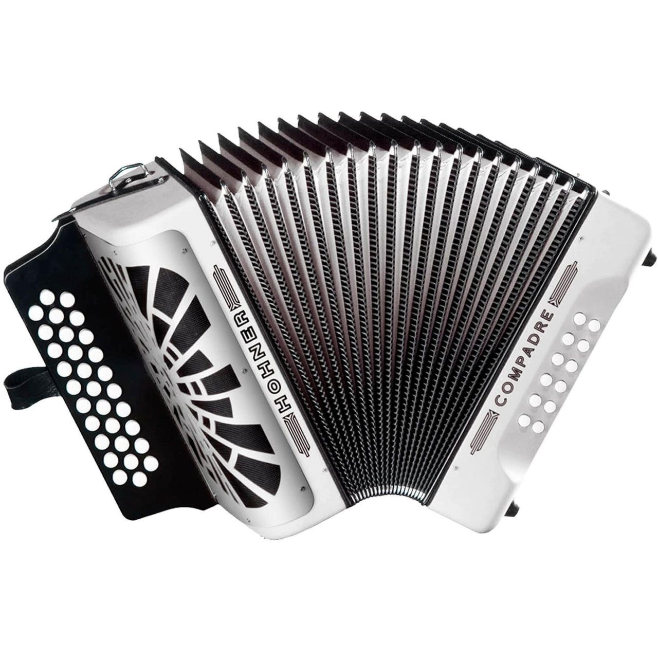 Acordeon Hohner A48231 Compadre De Botones Sol do fa Blanco Con Funda