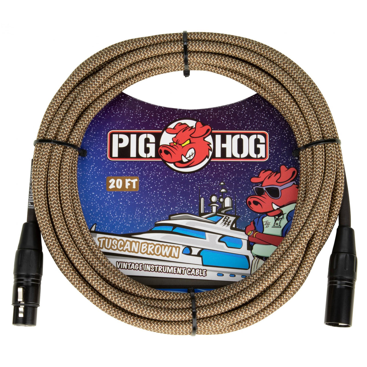 Cable Para Microfono Pig Hog Tuscan Brown 6.10mt Xlr-xlr Phm20tbr