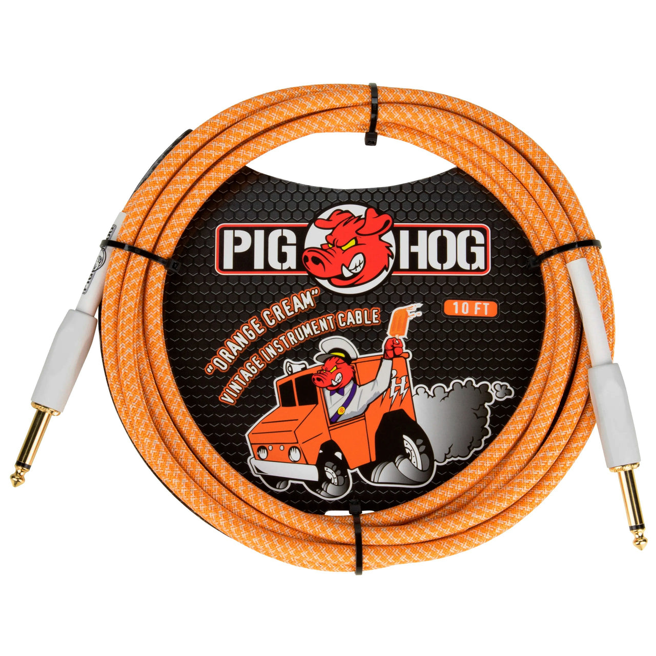 Cable Pig Hog Pch102oc Para Instrumento Plug A Plug 3.05 Metros Orange Creme
