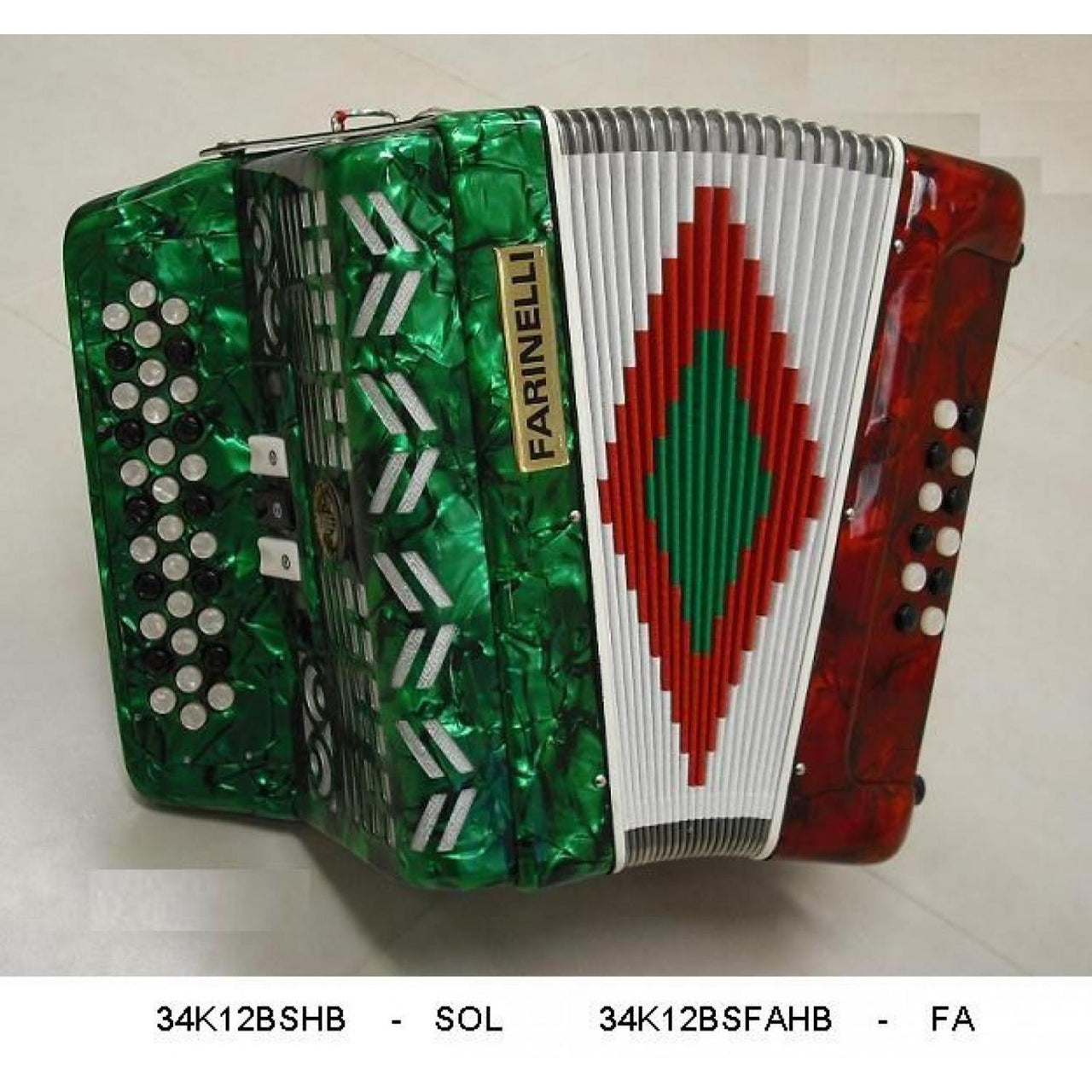 Acordeon Farinelli 34k12bsfahb 12 Bajos 3 Registros Fa Bandera