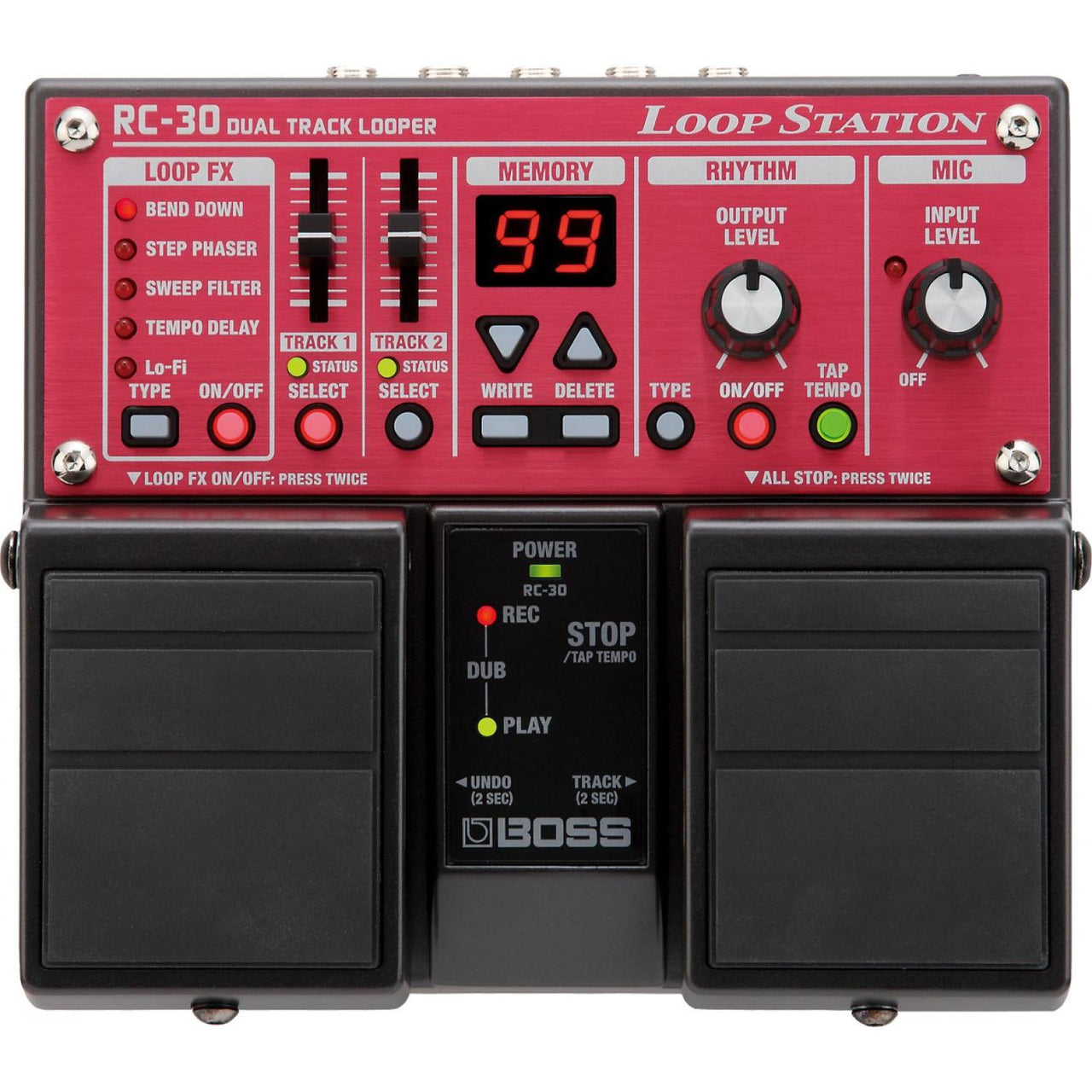 pedal Boss doble loop station dos canales, rc-30