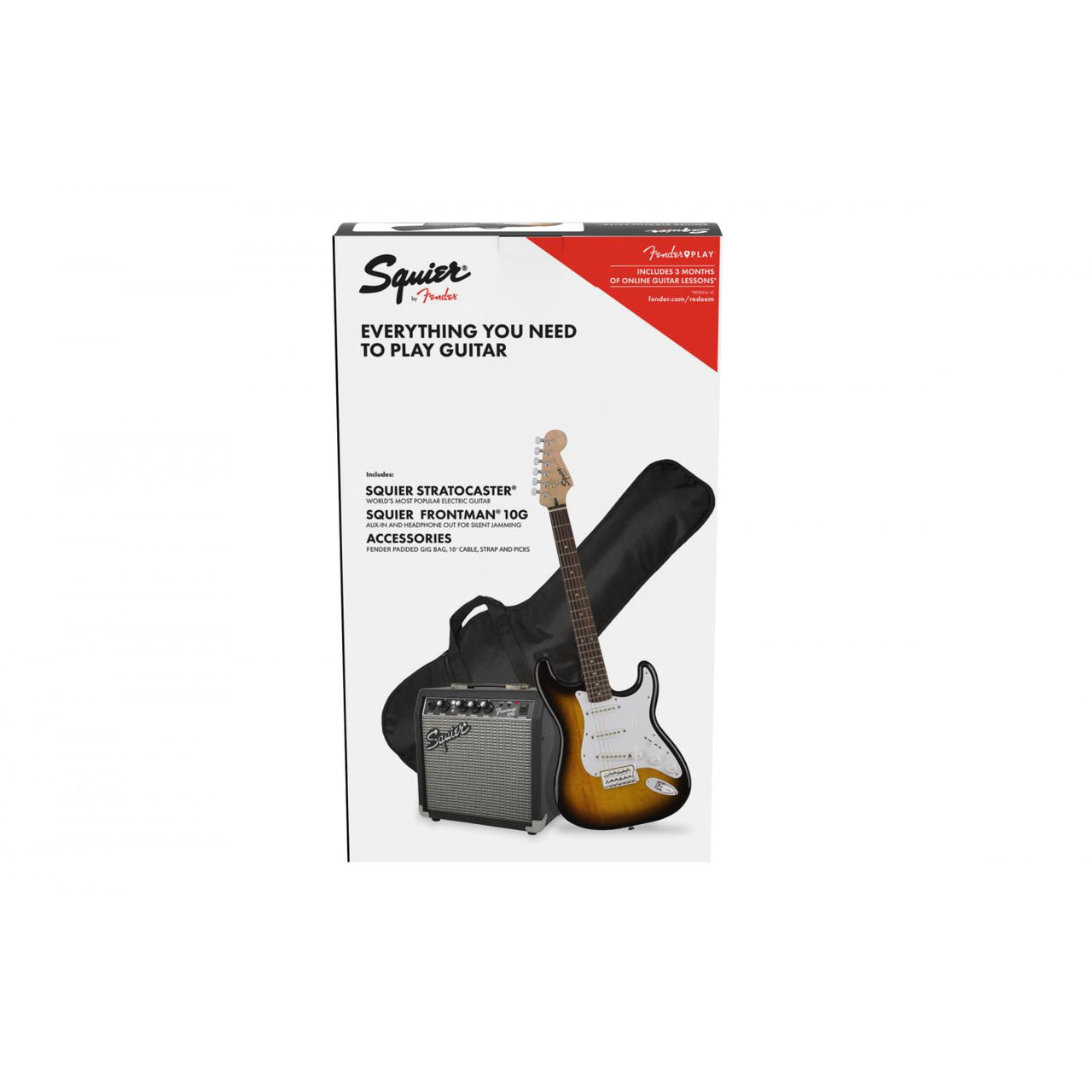 Paquete Guitarra Elect. Fender Pk Sq Strat Bsb Gb 10g 120v, 0371823032