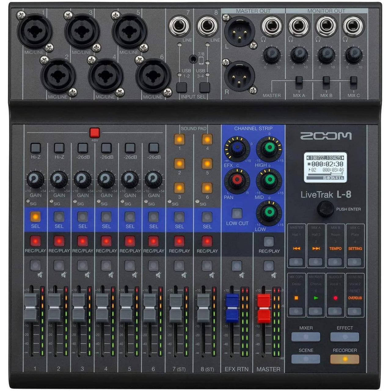 Mezcladora Zoom Zl8 LiveTrak Digital Usb 8 Canales Multitrack