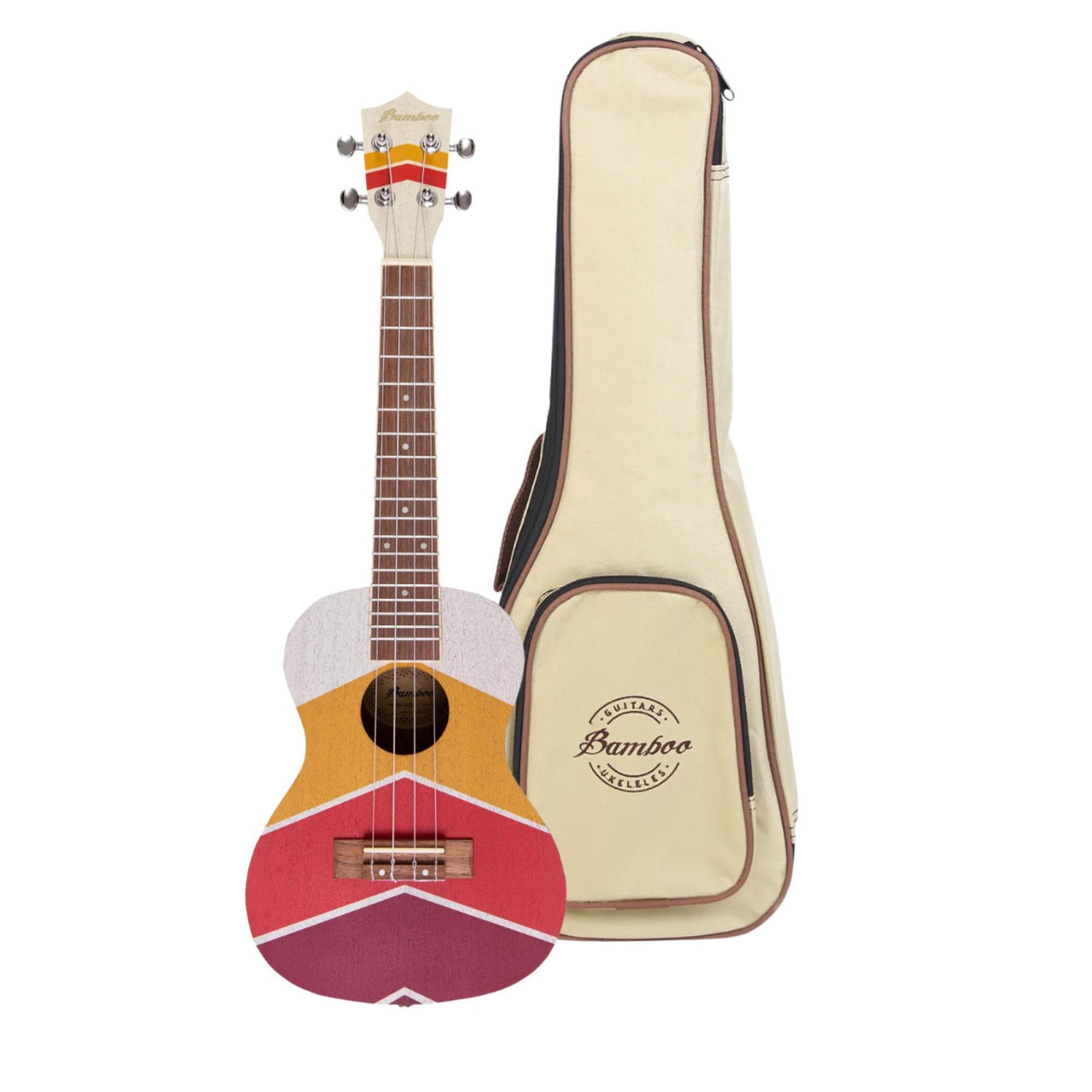 Ukulele Concierto Bamboo C/funda, U-23-burningsunrise-s