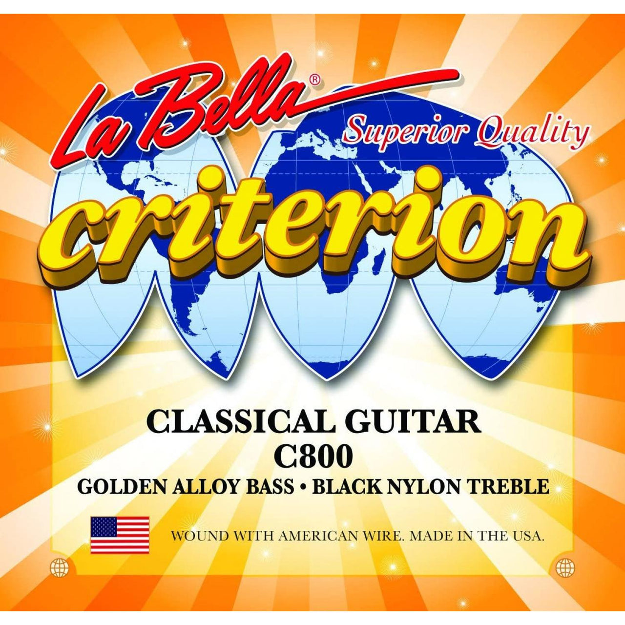 Encordadura La Bella Para Guitarra Criterion Negro. C800