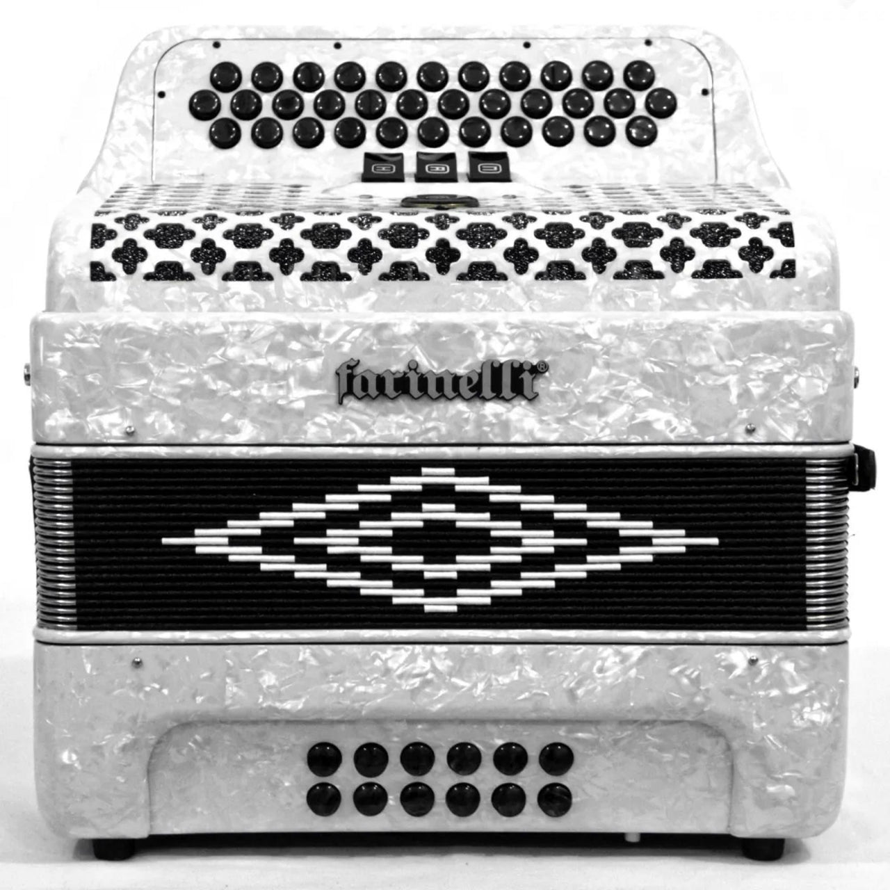 Acordeon Farinelli 34 Botones 3 Registros  3412w Sol Blanco