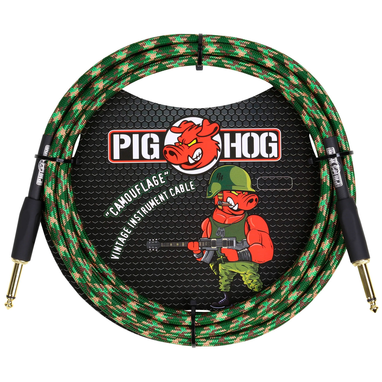 Cable Pig Hog Pch10cf Para Instrumento Plug A Plug 3.05 Metros Camuflaje