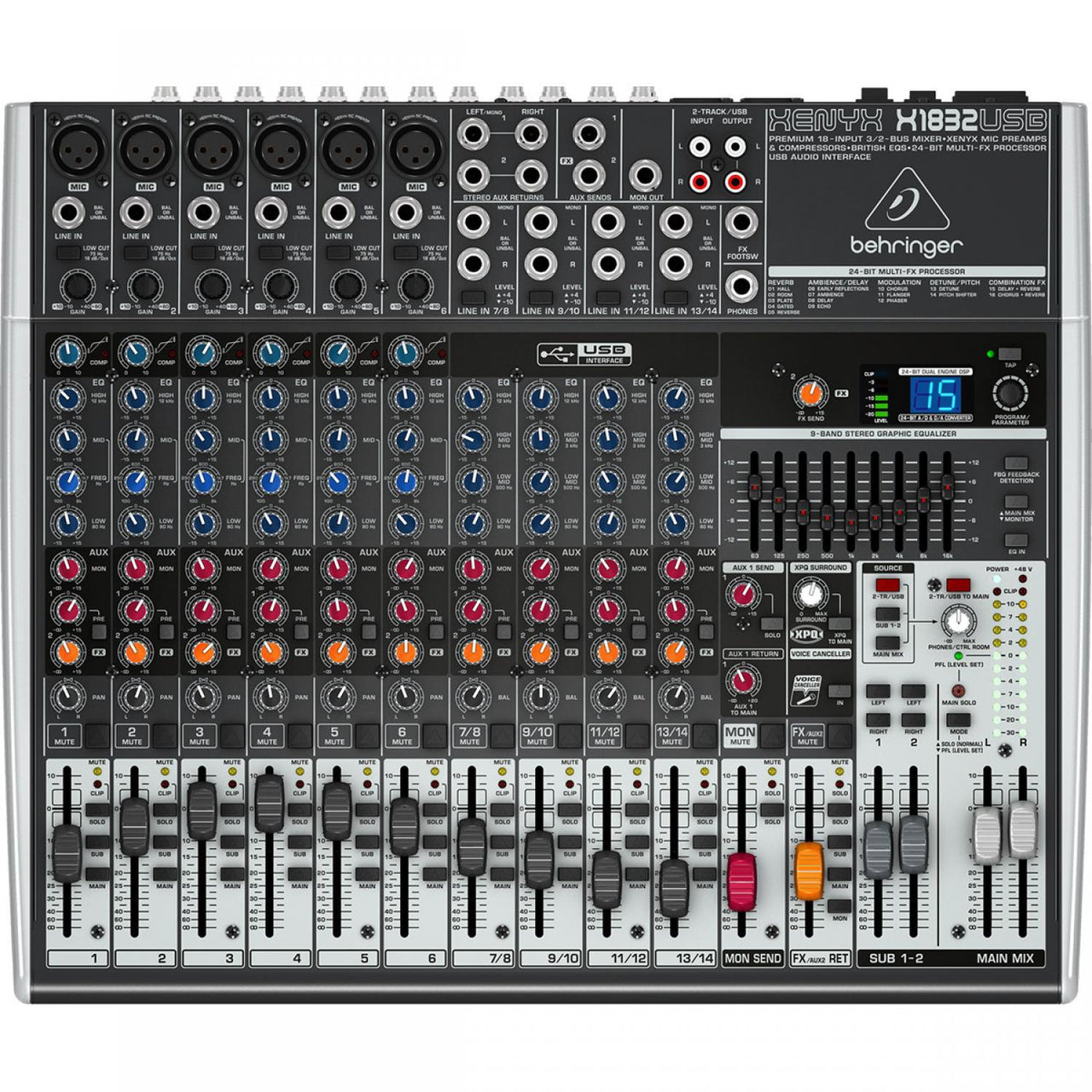 Mezcladora Behringer Xenyx X1832usb 18 canales