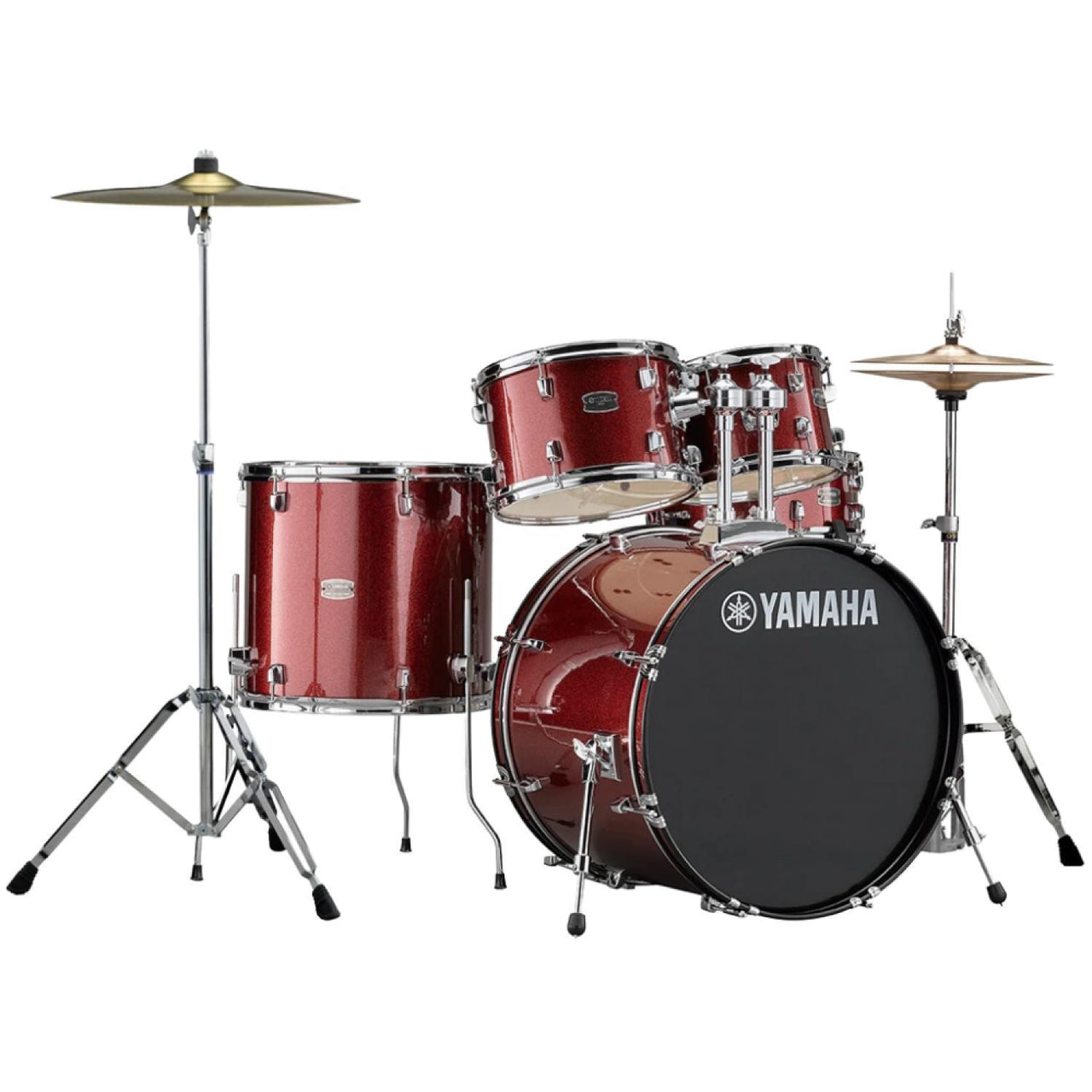 Bateria Musical Yamaha Rydeen Burgundy Glitter C/Plat. Rdp2f5bggcymst