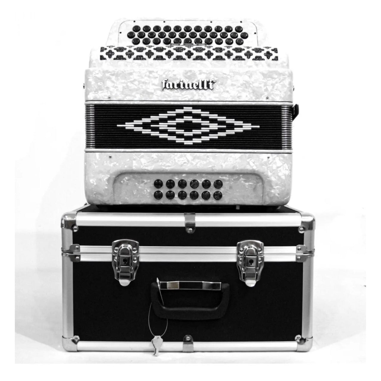 Acordeon Farinelli 34 Botones 3 Registros  3412w Sol Blanco