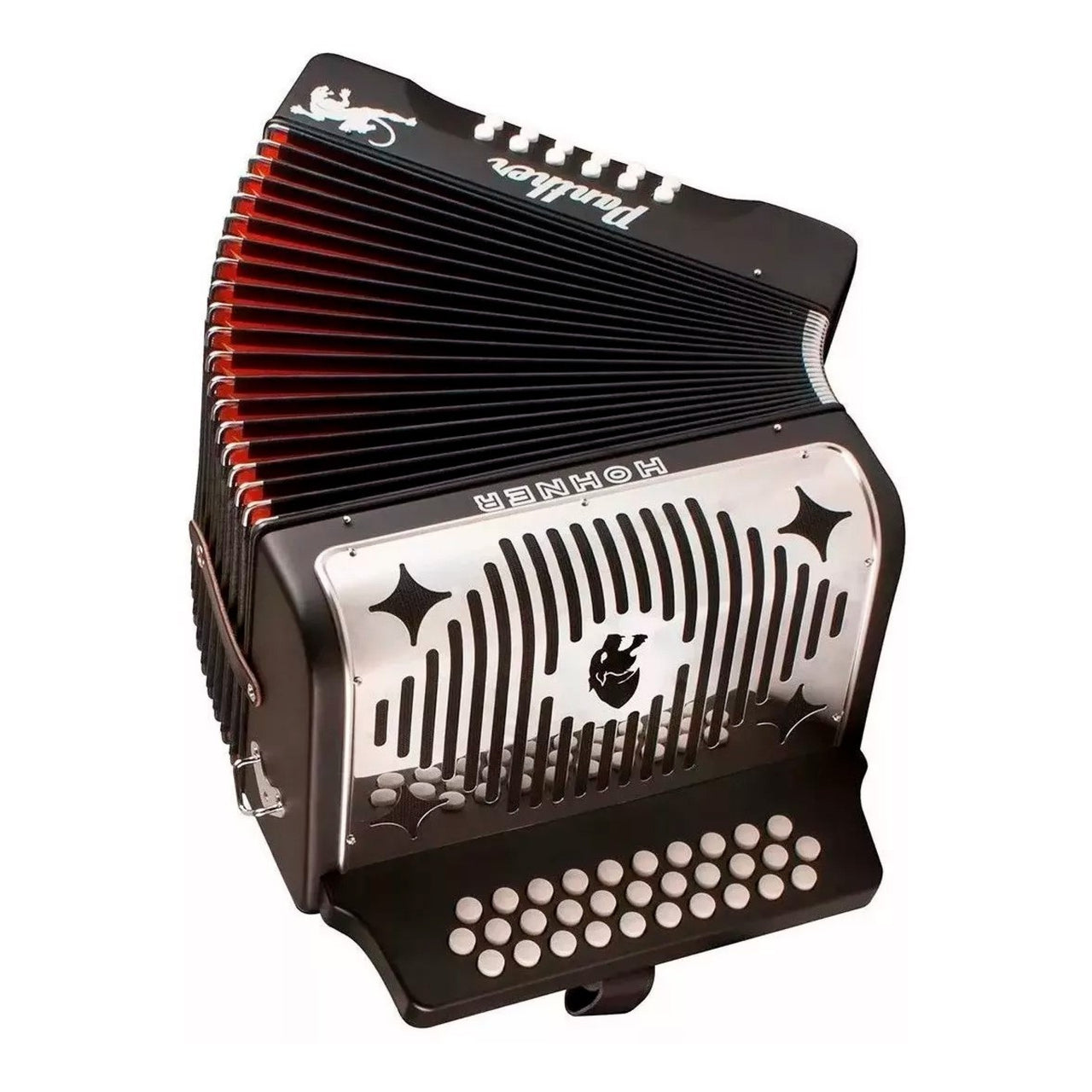 Acordeon Hohner De Botones Panther Ii Fa-si-mib  Negro, A4840s