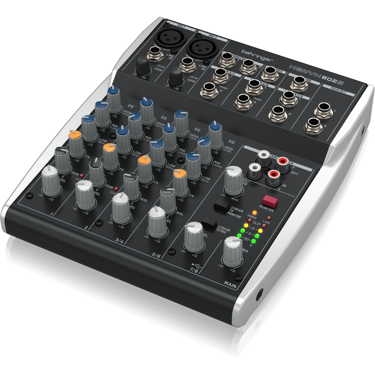 Mezcladora Behringer Xenyx 802s Analoga 8 Entradas Con Interfaz Usb