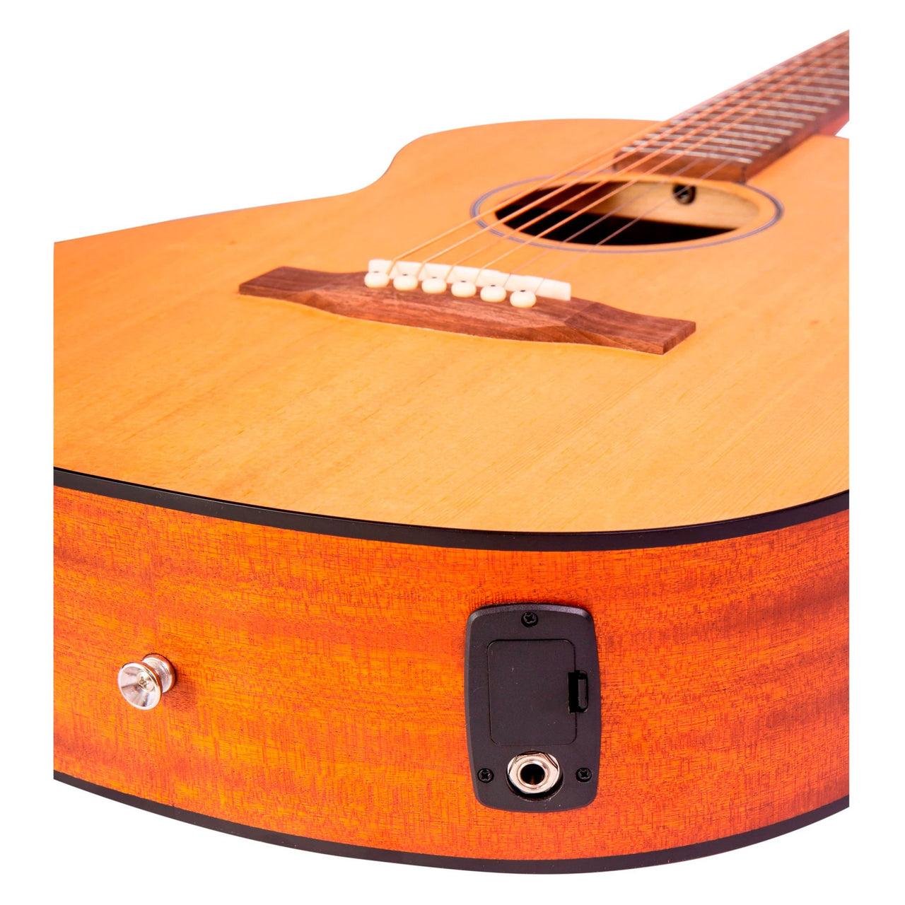 Guitarra Electroacustica Bamboo Ga-38-spruce-q Con Funda 38 Pulgadas