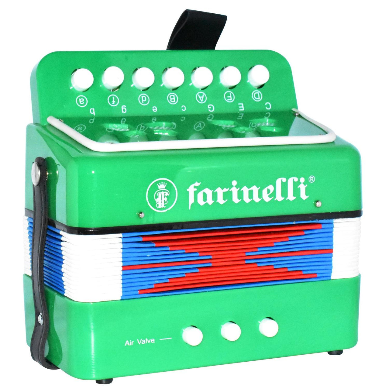 Acordeon Farinelli Acifve Infantil 7 Botones 3 Bajos Verde