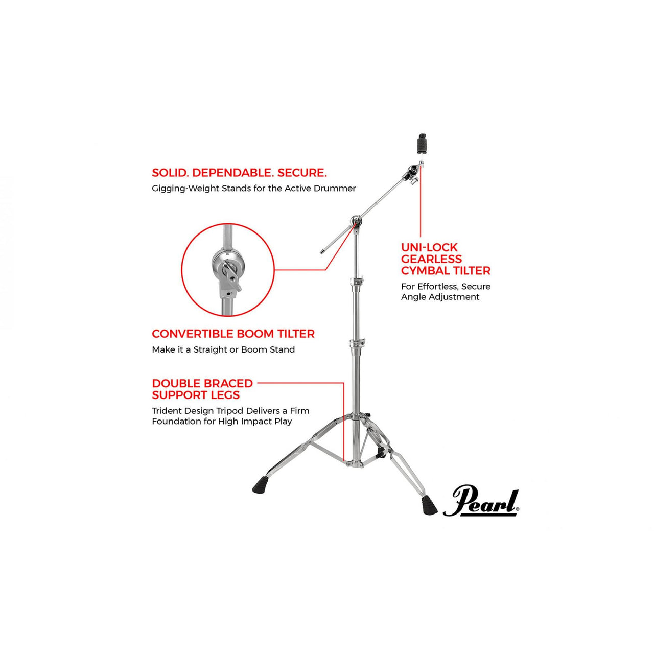 Atril Pearl Para Platillo Con Boom  Bc-930