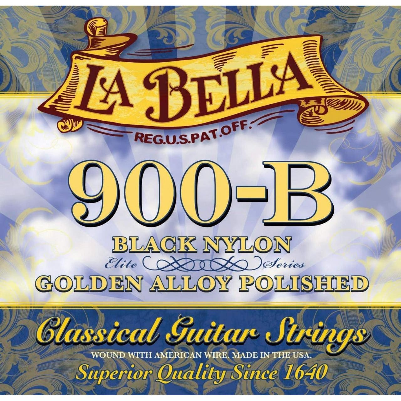 Encordadura La Bella Para Guitarra Golden Nylon Negro, 900b