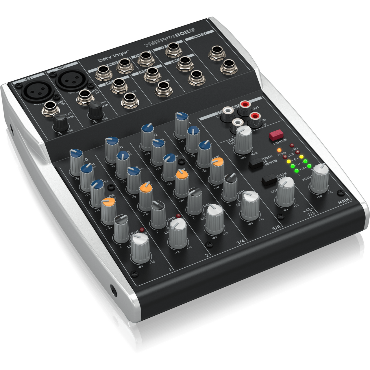 Mezcladora Behringer Xenyx 802s Analoga 8 Entradas Con Interfaz Usb