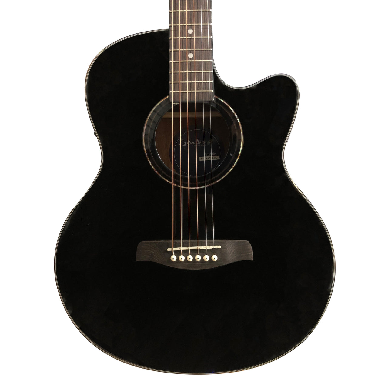 Guitarra Electroacustica La Sevillana Negro, Fo-300ceq Bkl