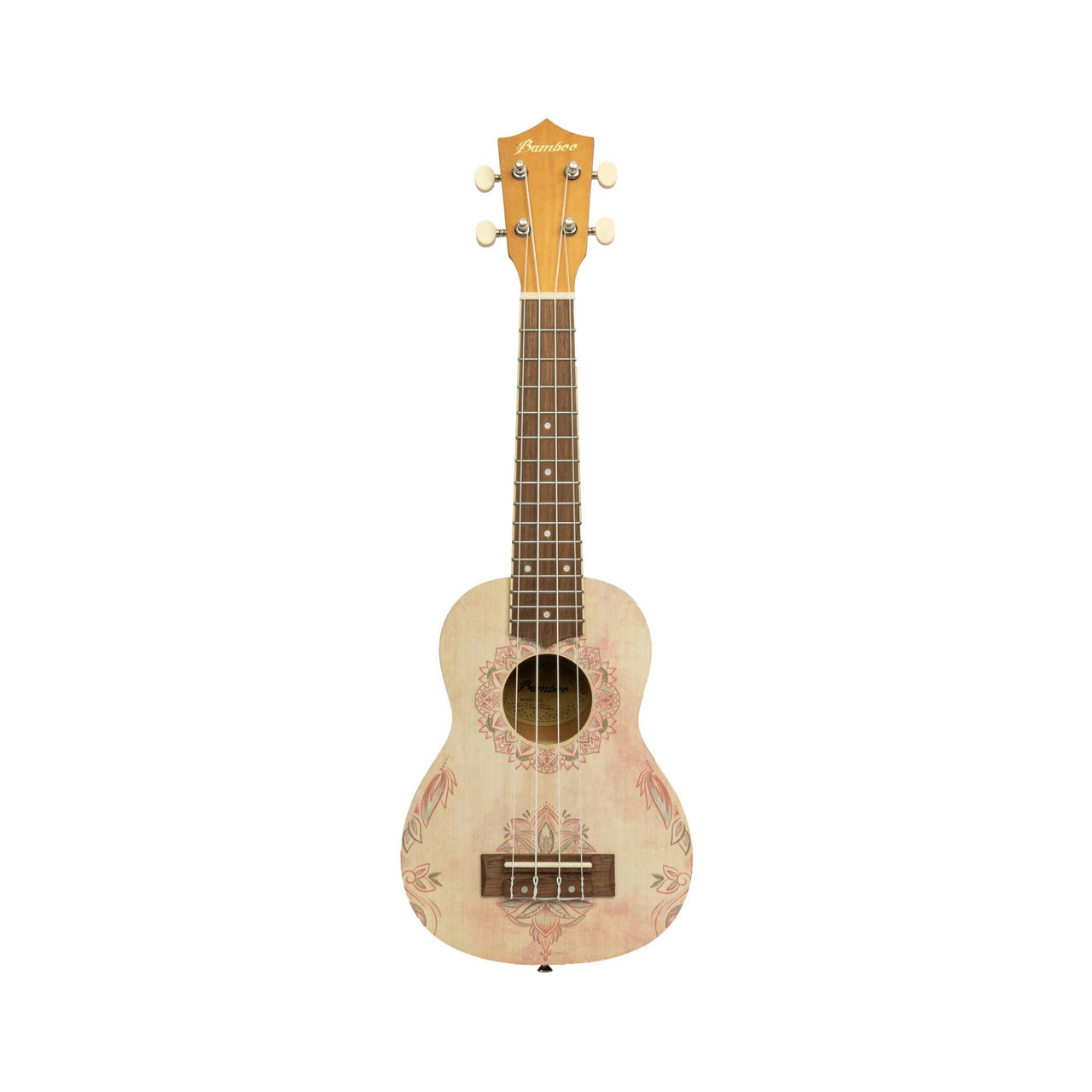 Ukulele Soprano Bamboo U-21-lotus Lotus Mandala Con Funda