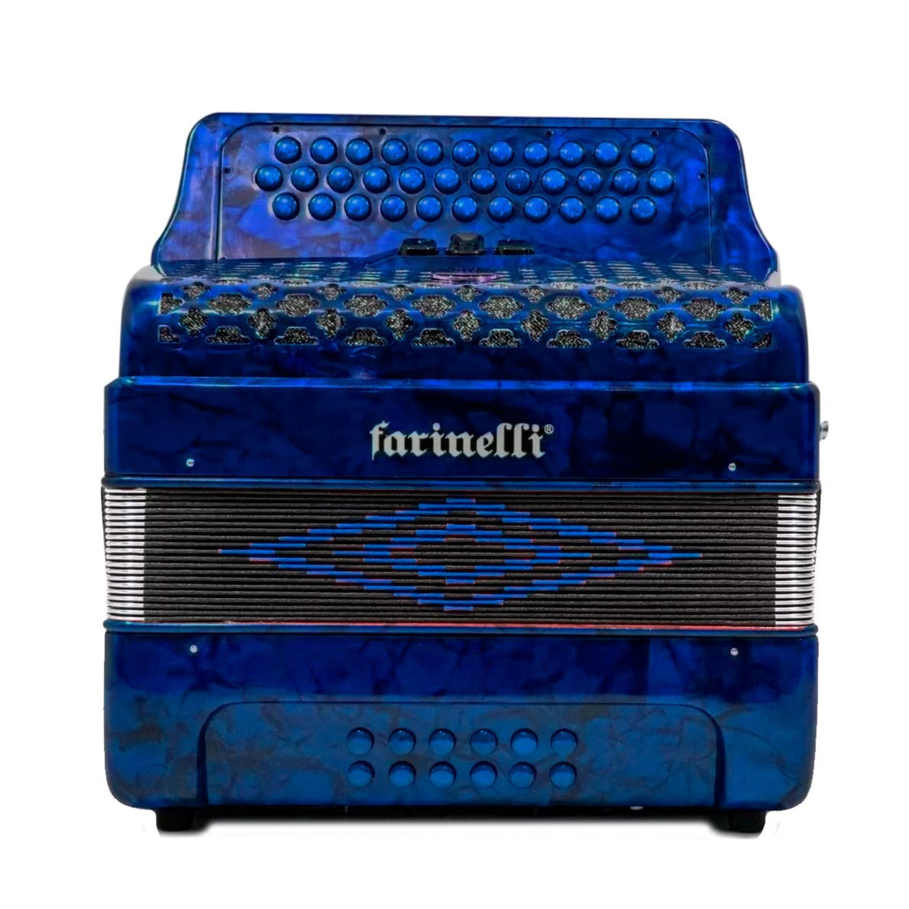 Acordeon Farinelli De Botones Fa Azul 34 Bot.,3 Registros, 3412faa