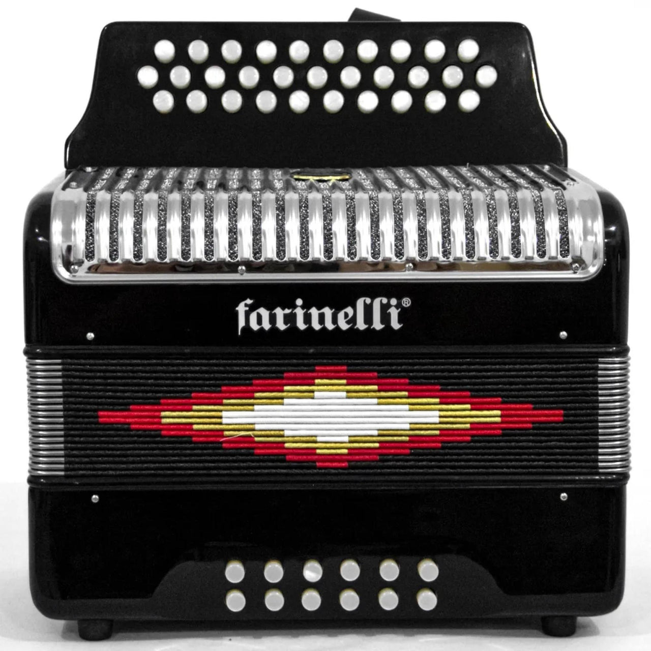 Acordeon Farinelli 3012fanp De Botones Fa Negro Parrilla Metal 3012