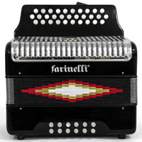 Thumbnail for Acordeon Farinelli 3012fanp De Botones Fa Negro Parrilla Metal 3012