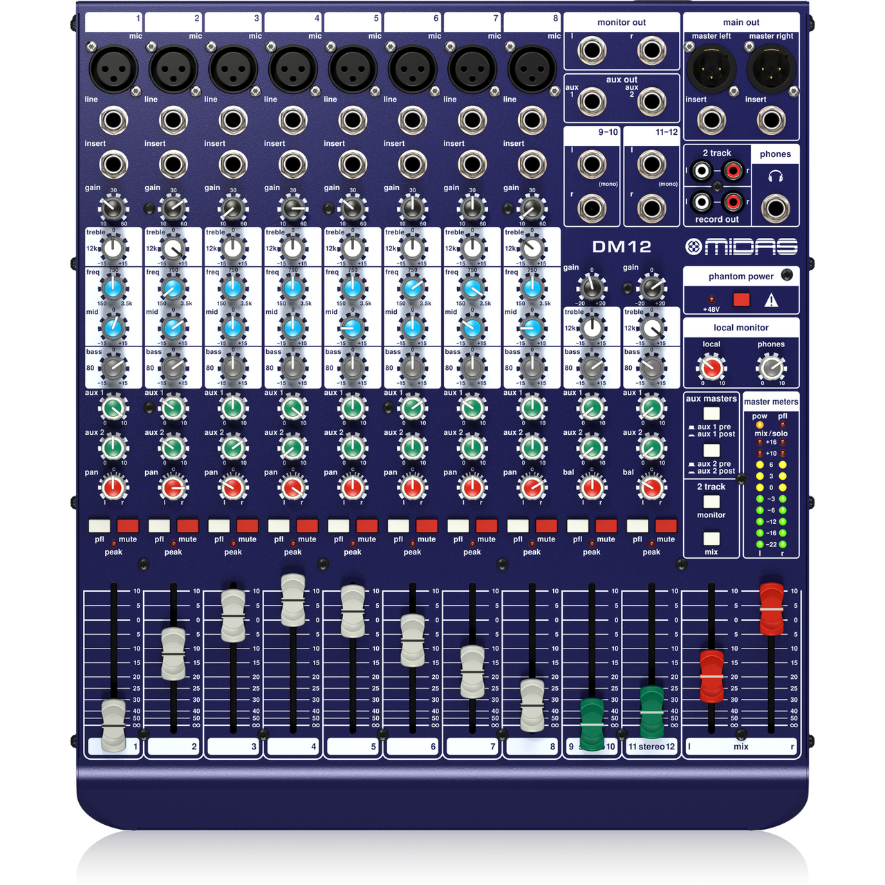Mezcladora Midas Dm12 8 xlr 12 Canales – Musicales Doris