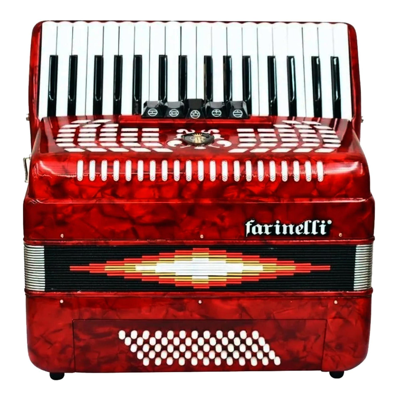 Acordeon Farinelli 1308r 34 Teclas 60 Bajos 5 Registros Rojo