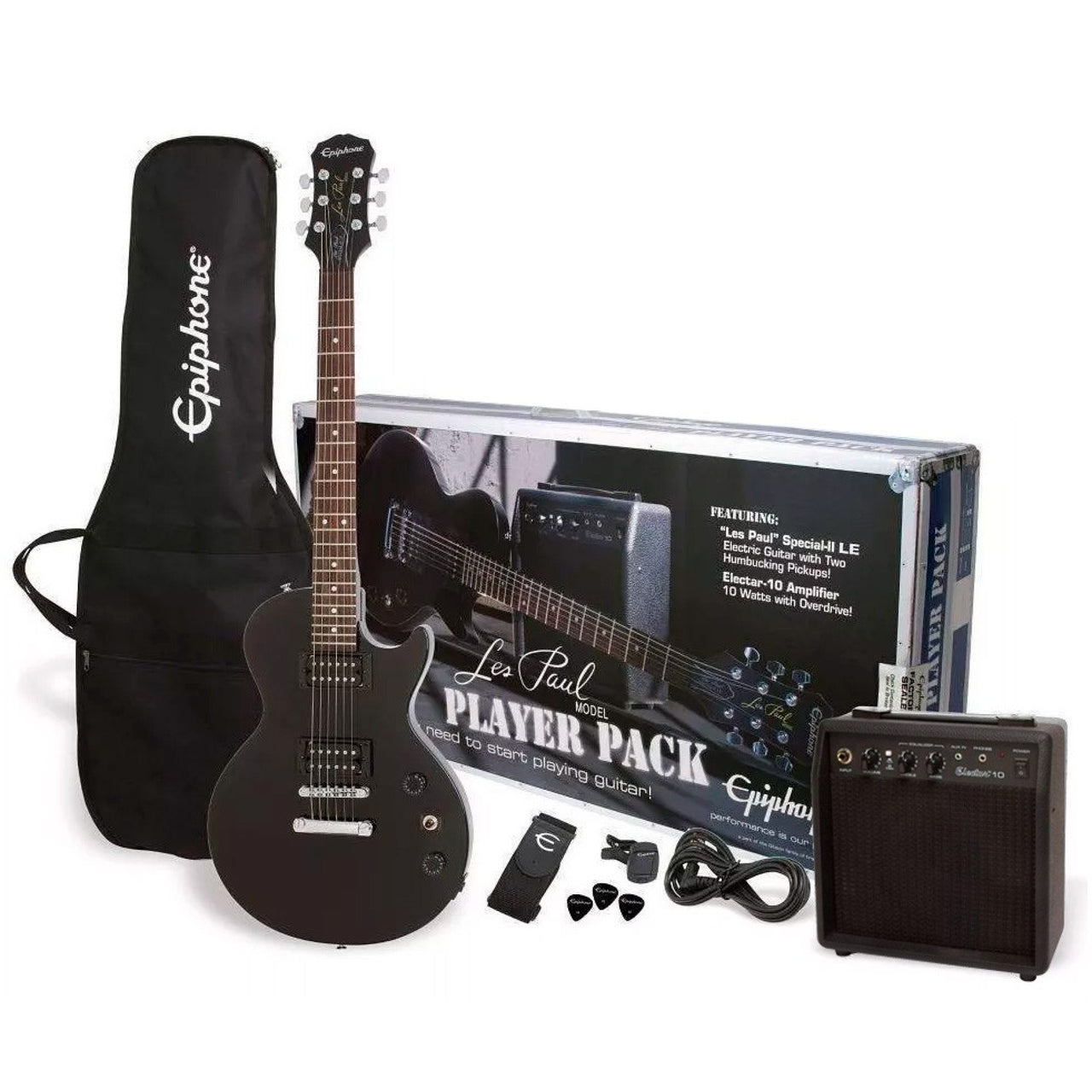 Guitarra Electrica Epiphone Con Amplificador Y Accesorios Ppeg-Egl1ebch1